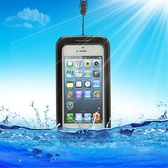 IPX-8 Universal Vattentätt Fodral Skal för iPhone 5 / iPhone 5S / iPhone SE 2013 + Nackrem - Svart