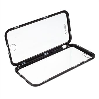 Dubbelsidigt härdat glas + magnetisk adsorption Metallramskydd Telefonskal för iPhone 6/6s 