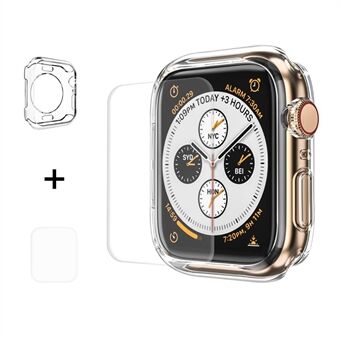 Prince för Apple Watch Series 5 4 40mm Clear Soft TPU Cover + 3D PET Curved Hot Bending Clear Screen Protector