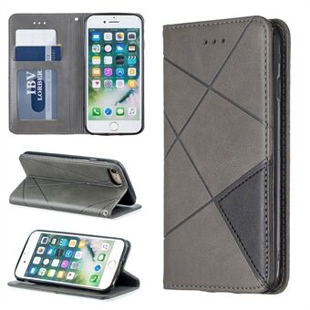 Auto-absorbed Prismatic Texture Leather Phone Case Card Holder for iPhone 7 / iPhone 8 / iPhone SE 2020/2022
