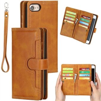 Shockproof Split Leather Phone Cover Cellphone Protection Case With Multiple Card Slots for iPhone 8 / 7 / SE (2022)/SE (2020)