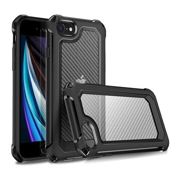Carbon Fiber Texture PC + TPU Hybrid Phone Case for iPhone 7 / iPhone 8 / iPhone SE 2020/2022