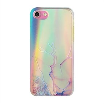 Bling Light Marble Pattern Colorful Laser Flexible TPU Phone Cover Case för iPhone 7 / iPhone 8 / iPhone SE 2020/2022