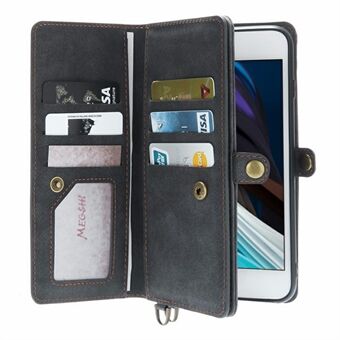 Stand 021-serien avtagbar plånbok magnetisk absorption PU-läder telefonfodral skal för iPhone 6  / 7  / 8  / SE (andra generationen)