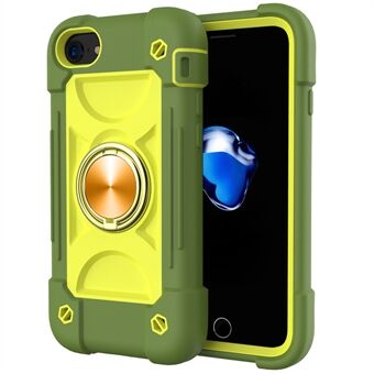 3-i-1 PC + Silikontelefonfodral Anti-kollisionstelefonskydd med inbyggd magnetisk metallplatta för iPhone 6 / iPhone 6S / iPhone 7 / iPhone 8 / iPhone SE 2020/2022