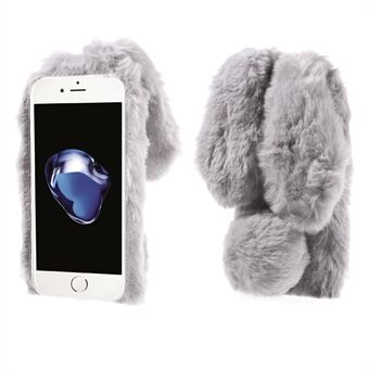 Rabbit Shape Warm Fur TPU Cell Phone Casing for iPhone SE (2020)/SE (2022)/8/7 4.7 inch