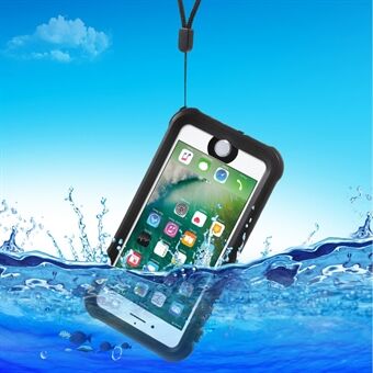 REDPEPPER PC + TPU vattentätt fodral för iPhone 7 / iPhone 8 / iPhone SE 2020/2022 IP68 Undervattensförseglat dammtätt skal - svart
