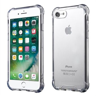 För iPhone SE (2020) / SE (2022) / 8/7  Drop-resistant TPU Edge + genomskinligt telefonfodral i akryl Anti- Scratch telefonskal - Transparent