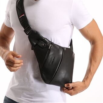 QIALINO Flerfunktionellt toppskikt Kohudläder Anti Theft Crossbody Bag Casual Outdoor Travel Sling Bag