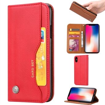 Auto-absorbed PU Leather Wallet Stand Case for iPhone XS / X 