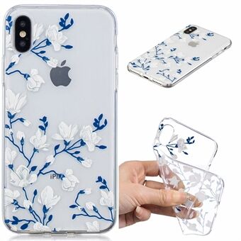 Pattern Printing Embossed Soft TPU Case for iPhone XS / X