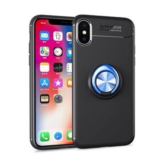 LENUO for iPhone XS/X  Case [Metal Ring Bracket] TPU Case Built-in Magnetic Metal Sheet