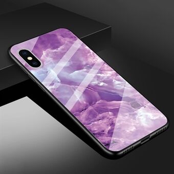 Marble Texture Tempered Glass Back + TPU Hybrid Case for iPhone XS/X