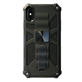 Kickstand Armor Dropproof PC TPU Hybrid Case with Magnetic Metal Sheet for iPhone XS/X 