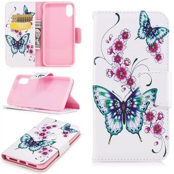 Pattern Printing Protective Leather Wallet Case for iPhone X/XS 