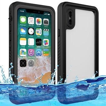 FS-serien IP68 Vattentätt fodral för iPhone X / XS, Helskyddande genomskinligt fodral för mobiltelefon under vatten.