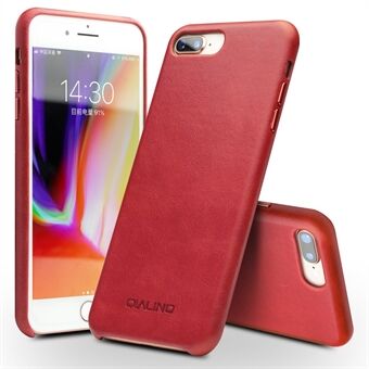 QIALINO Genuine Leather Coated PC Mobile Phone Back Case for iPhone 8 Plus/7 Plus 