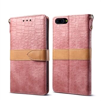 Crocodile Texture Stand PU-läder plånboksställ för iPhone 8 Plus/ 7 Plus 