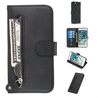 Zipper Pocket Wallet Stand Flip Leather Protective Case for iPhone 8 Plus/7 Plus 