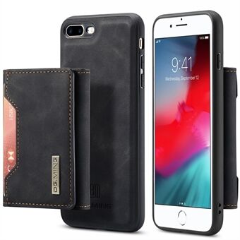 DG.MING M2-serien Löstagbart läderfodral för plånbok Kickstand magnetiskt fodral kompatibelt med trådlös laddning för iPhone 7 Plus  / 8 Plus 