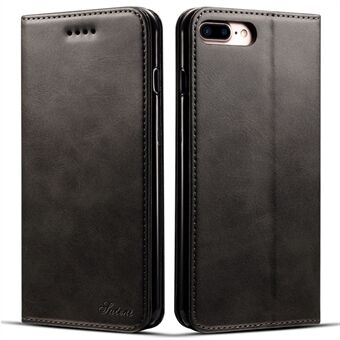 SUTENI Folio Flip Texturerad yta magnetiskt skydd Välskyddat automatiskt stängande plånboksdesign läderfodral med Stand för iPhone 7 Plus/ 8 Plus 