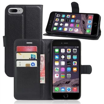 För iPhone 8 Plus / 7 Plus 5,5 tum Litchi Lychee Skin Flip Stand skal med Folio Flip-plånbok