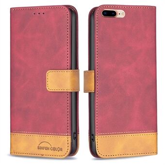BINFEN COLOR BF Leather Case Series-7 Style 11 PU Leather Shell for iPhone 7 Plus /8 Plus , Leather Splicing Design Folio Flip Wallet Stand Phone Case Accessory