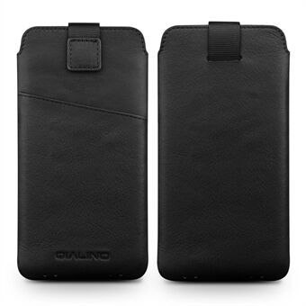 QIALINO Genuine Leather Sleeve Pouch for iPhone 8 Plus / 7 Plus, Size: 160 x 83mm - Black
