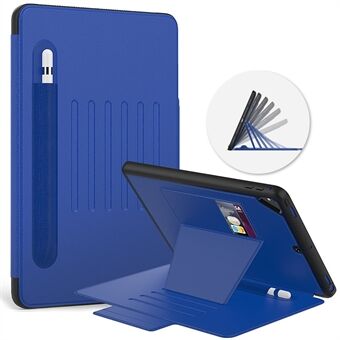 Creative Magnetic Multi-angle Stand Card Holder Läder Tablet Shell med stylusplats för iPad  (2018) / (2017)