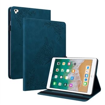 Visningsställ Stand präglade läderfodral med resårband för iPad  (2018) / iPad  (2017) / iPad Air 2 (iPad 6) / iPad Air (iPad 5)