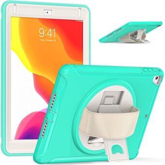 För iPad  (2017) / (2018) / iPad Pro  (2016) / iPad Air (2013) / Air 2 PC + Silikonfodral Rotary Kickstand Tablet Skyddsfodral med handrem