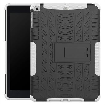 For iPad (2018) / 9.7 (2017) Tyre Pattern Kickstand Hybrid PC + TPU Protective Case