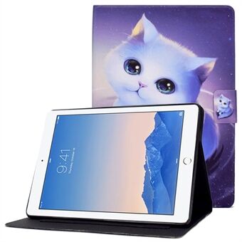 För iPad Air (2013) / Air 2 / iPad  (2017) / (2018) PU-lädermönster för utskrift av tablettfodral Magnetlås Stand med korthållare