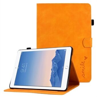 För iPad Air (2013) / Air 2 / iPad  (2017) / (2018) Stand fodral i enfärgad färg Anti-fall läder Folio Flip Cover Mönster tryckt tablettställ med kortplatser
