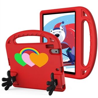 För iPad Air (2013) / Air 2 / iPad 9,7-tum (2017) / (2018) EVA Skyddsfodral Love Heart Pattern Handflatformad surfplatta med grepphandtag / Stativ