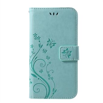 Imprint Butterfly Flower Stand Wallet Leather Case for iPhone XR 
