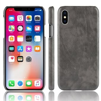 Litchi Skin Leather Coated Hard Plastic Case for iPhone XR 
