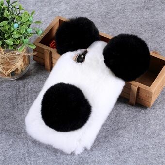 3D Panda-formad mjuk pälsbelagd TPU-skal till iPhone XR 