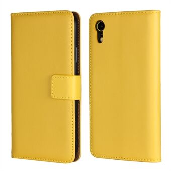 För iPhone XR  Stand i äkta delat läder Flip Cover Plånbok