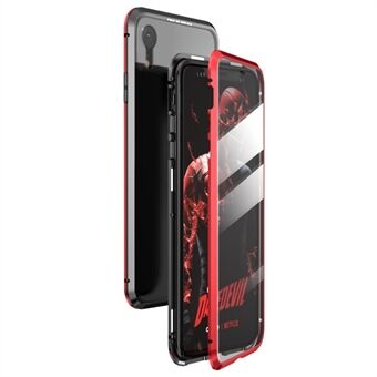 Magnetic Adsorption Metal Frame + Transparent Tempered Glass Full Protection All-Wrapped Case for iPhone XR 