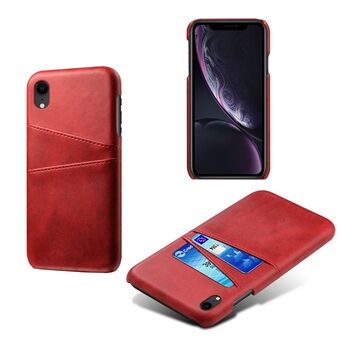 KSQ Läder Inbunden för iPhone XR med korthållare - Röd
