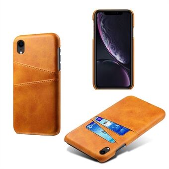 KSQ Läder Inbunden för iPhone XR med korthållare - Orange