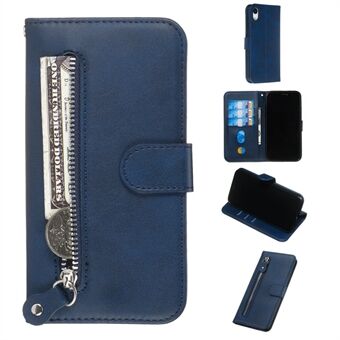 Zipper Pocket Fashion Wallet Stand Flip Leather Phone Case Cover for iPhone XR 