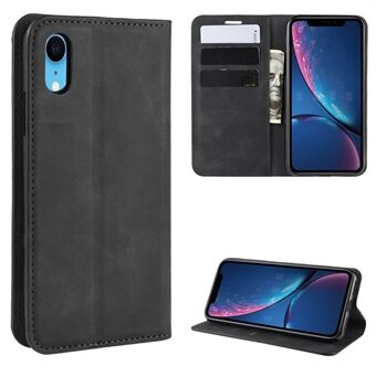 Silky Touch Leather Wallet Stand Cell Phone Case for iPhone XR 