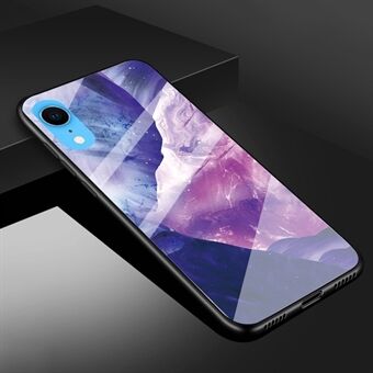 Marble Texture Tempered Glass Back + TPU Hybrid Phone Case for iPhone XR 