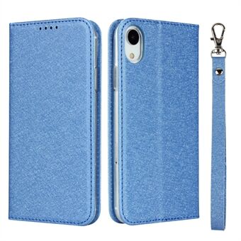 Silk Texture Leather Wallet Stand Phone Case Cover for iPhone XR 