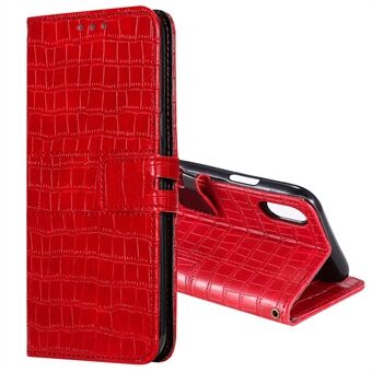 Crocodile Skin PU Läder Telefonfodral Plånbok med rem för Apple iPhone XR