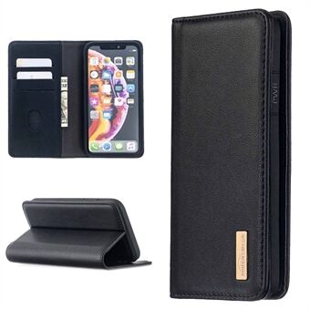 Stand 2-i-1 magnetiskt plånboksställ i äkta läder för iPhone XR 6.1 tum - Svart