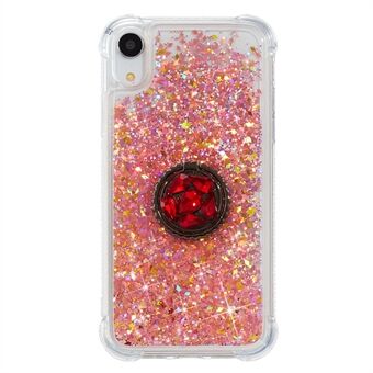 Glitter Powder Quicksand Rhinestone Decor Kickstand TPU Cover for iPhone XR 