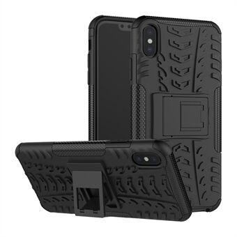 Tire Pattern Kickstand PC + TPU Hybrid Cover for iPhone XS Max 